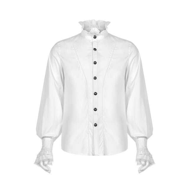 PUNK RAVE Rüschenhemd Preacher schwarz oder weiß weiss 3XL