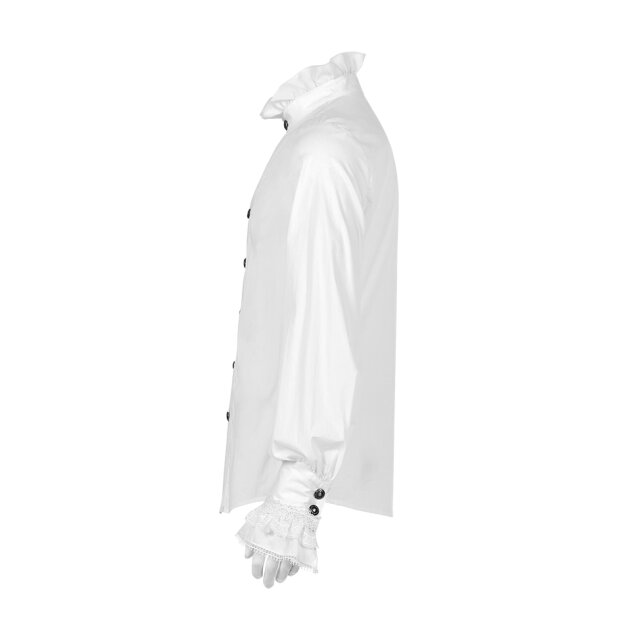 PUNK RAVE Rüschenhemd Preacher schwarz oder weiß weiss 3XL