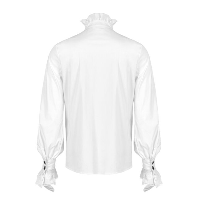 PUNK RAVE Rüschenhemd Preacher schwarz oder weiß weiss 3XL