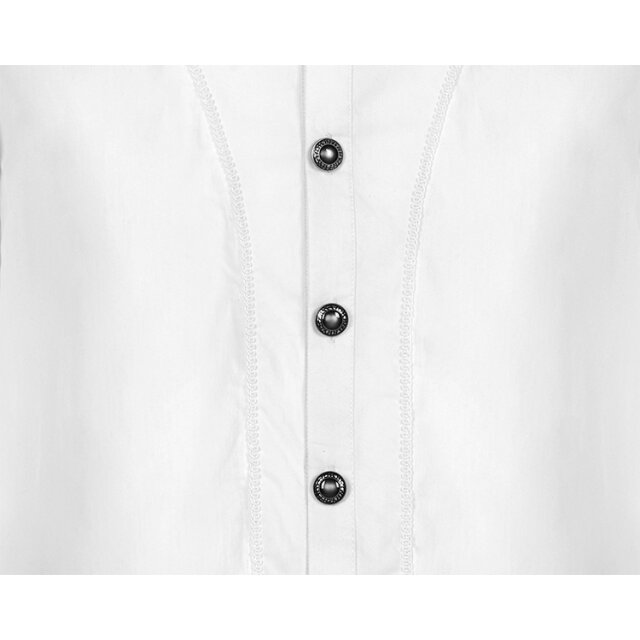 PUNK RAVE Rüschenhemd Preacher schwarz oder weiß weiss 3XL