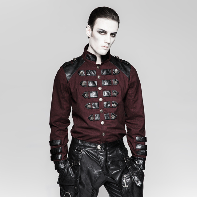 Dark red gothic / military long sleeve shirt Dragonheart