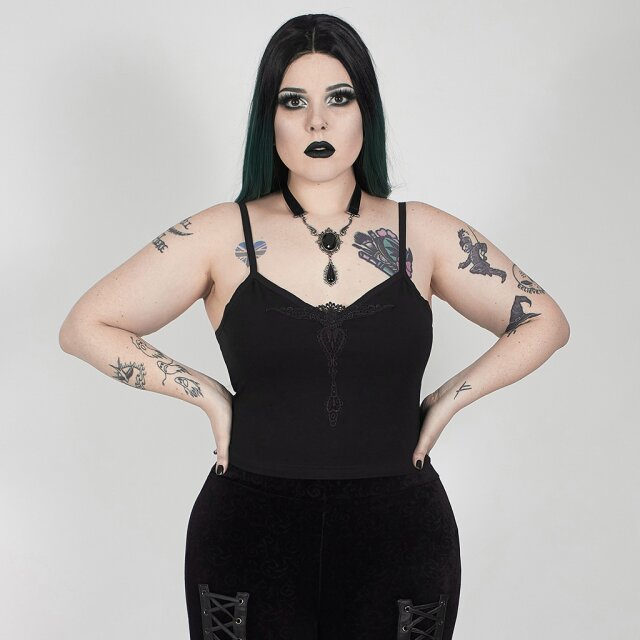 Punk Rave Plus Size Strapshirt with Lace