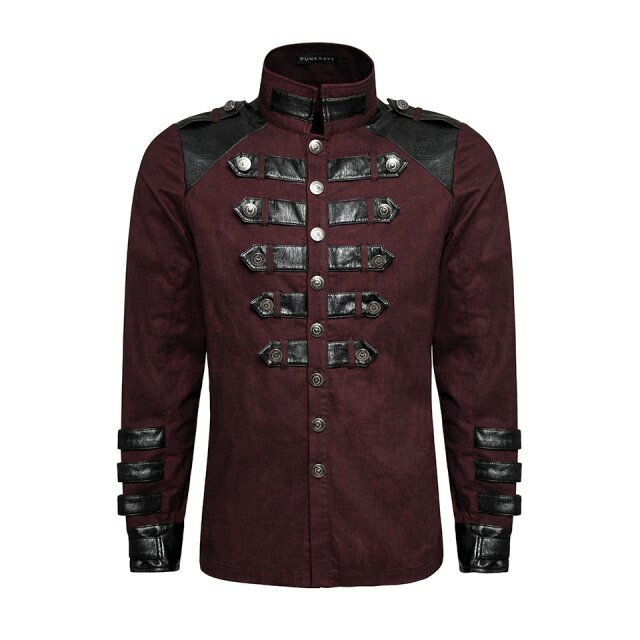 Dark red gothic / military long sleeve shirt Dragonheart - size: XL