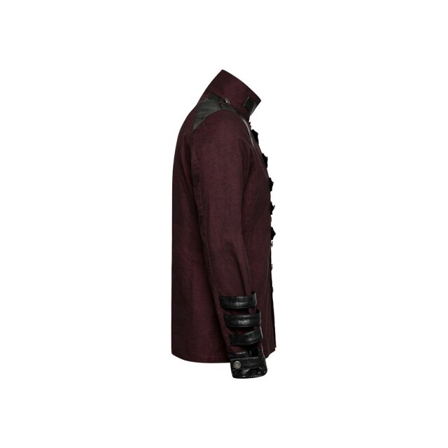 Dunkelrotes Gothic- / Military-Langarm-Hemd Dragonheart - Größe: XXL