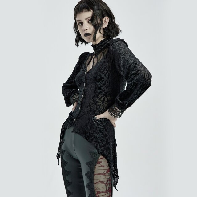 PUNK RAVE Burn-Out Velvet Tip Blouse Grieving Beauty