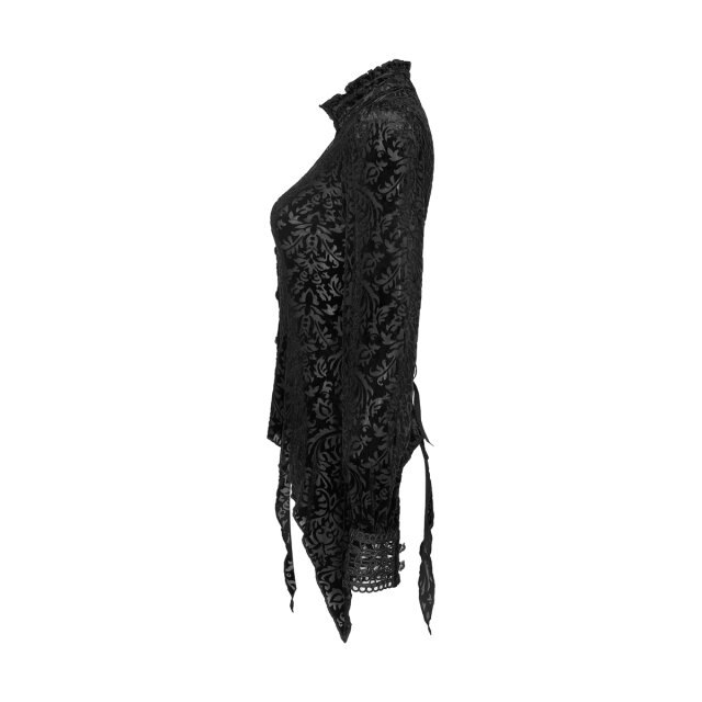 PUNK RAVE Zipfelbluse Grieving Beauty aus Burn-Out-Samt 4XL