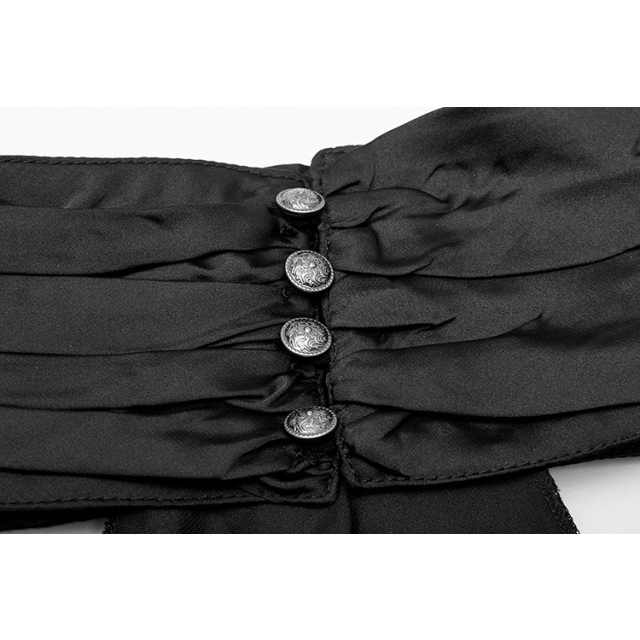 Viktorianisches Herrenhemd Franklyn mit Plisseeärmeln & Schalkragen - Größe: L