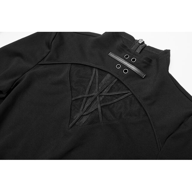 PUNK RAVE asymmetric long-sleeved shirt Spinebiting with cut-outs