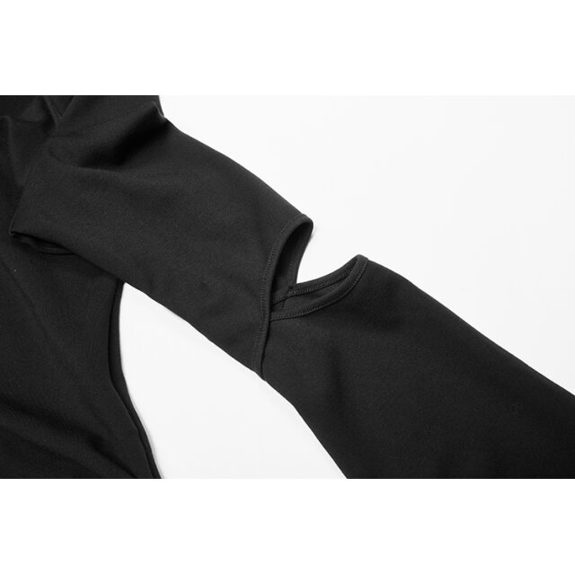 PUNK RAVE asymmetric long-sleeved shirt Spinebiting with cut-outs