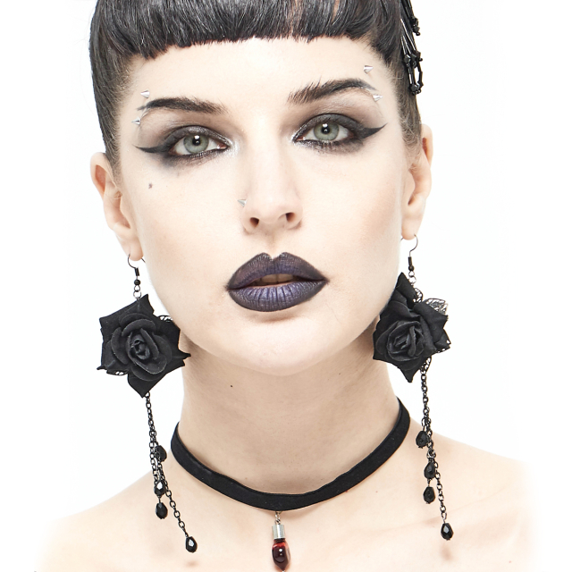 Devil Fashion Earrings (AS093) made of a velvety black...