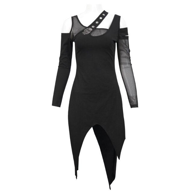 Tipped Punk Dress Zombie Bride with Skeleton Hand
