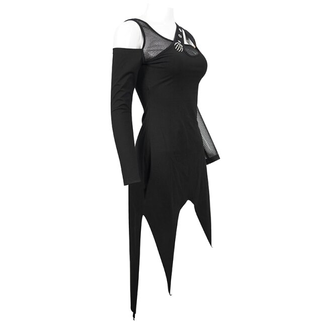 Tipped Punk Dress Zombie Bride with Skeleton Hand