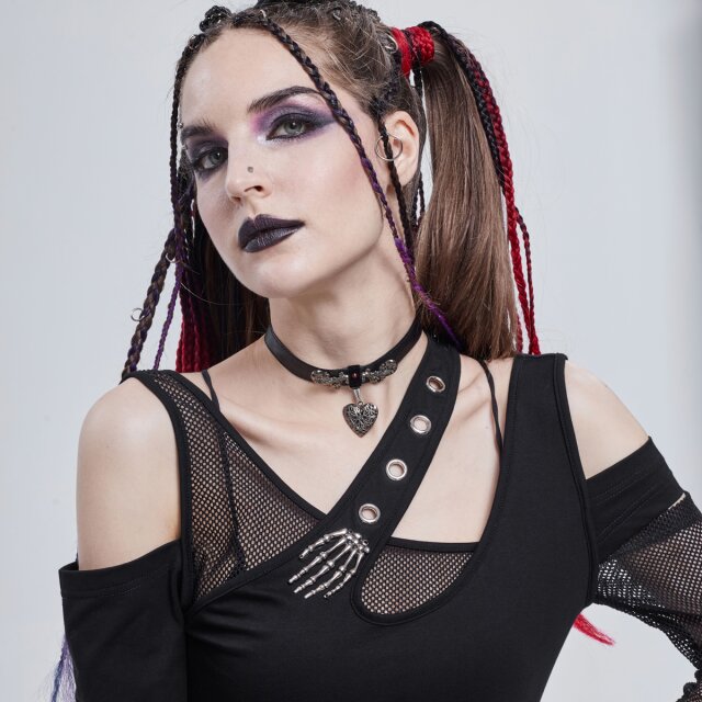 Tipped Punk Dress Zombie Bride with Skeleton Hand