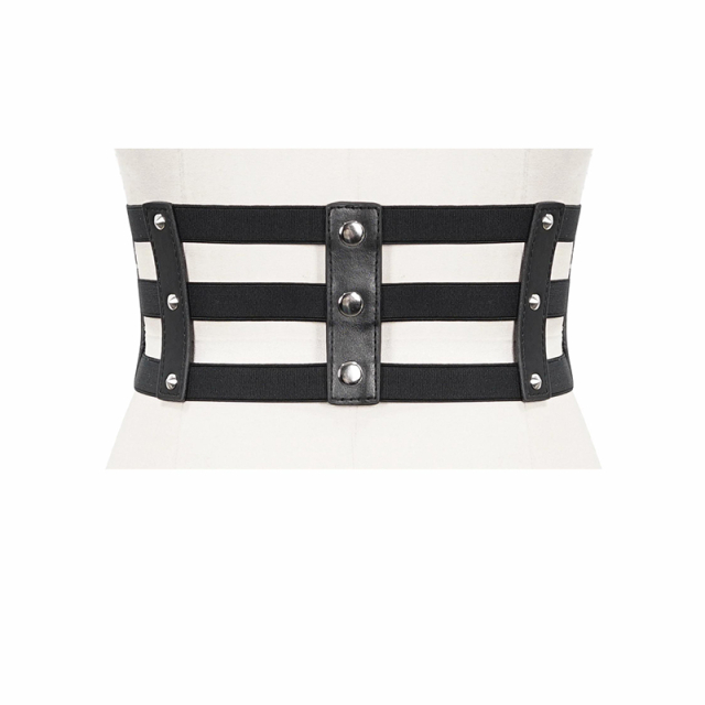 Wide Stretch Belt with Straps and Buckles