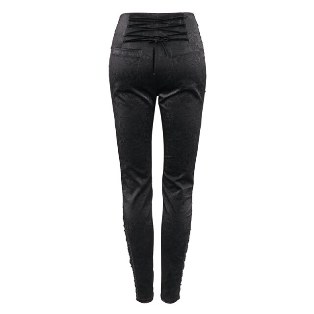 Kunstleder-Hose Illuminata mit rotem Glanz-Einsatz XS