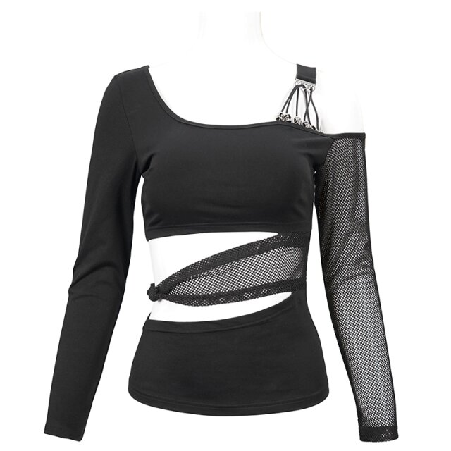 Langarm-Shirt Cranium mit Netz und Cut-Outs L