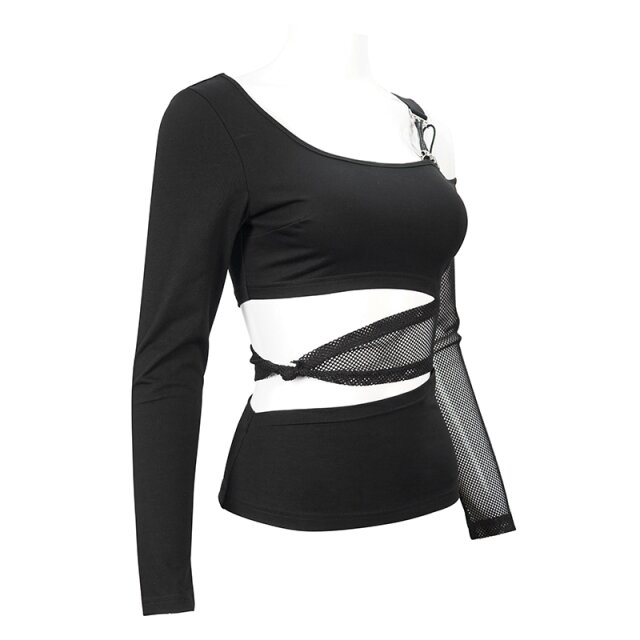 Langarm-Shirt Cranium mit Netz und Cut-Outs L