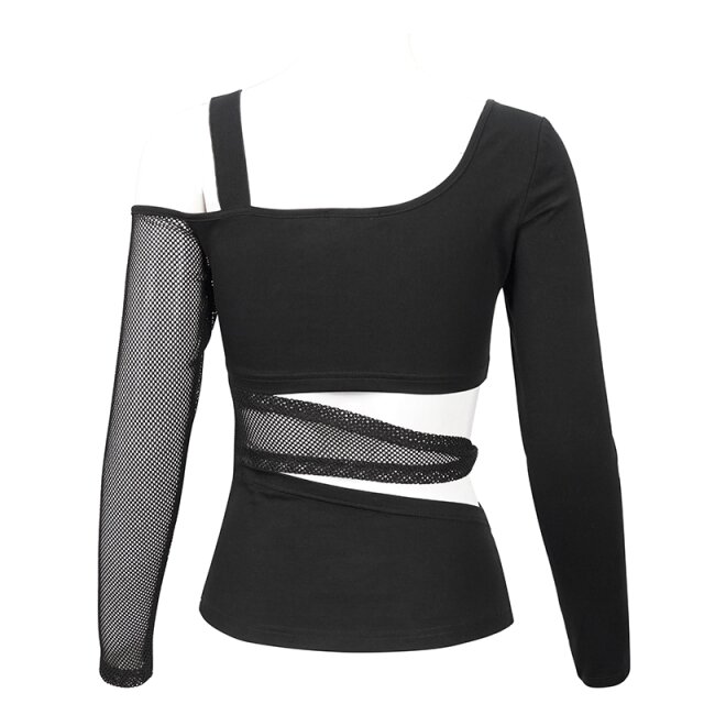 Langarm-Shirt Cranium mit Netz und Cut-Outs L