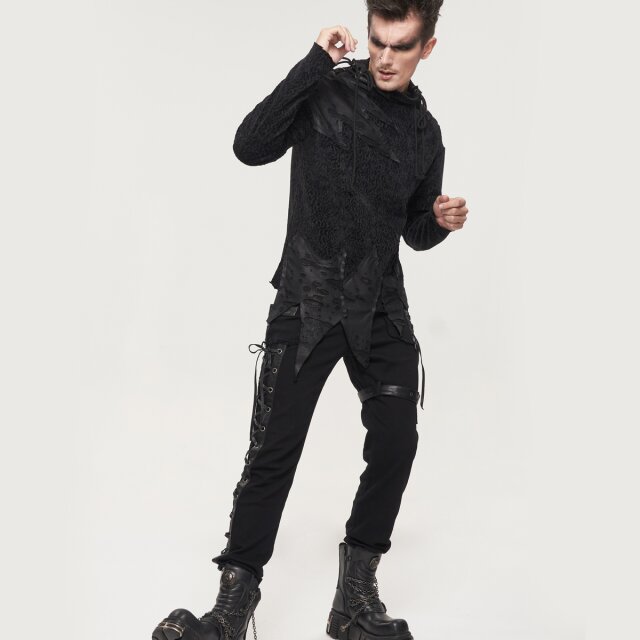 Black Punk Gothic Jeans Legends with Lacing and Straps