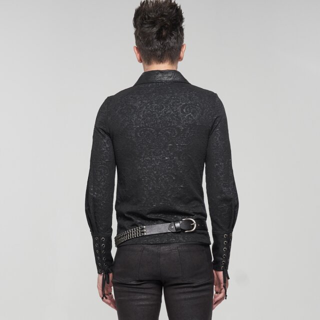 Mittelalter-Shirt Cardinal mit Kunstleder-Details S