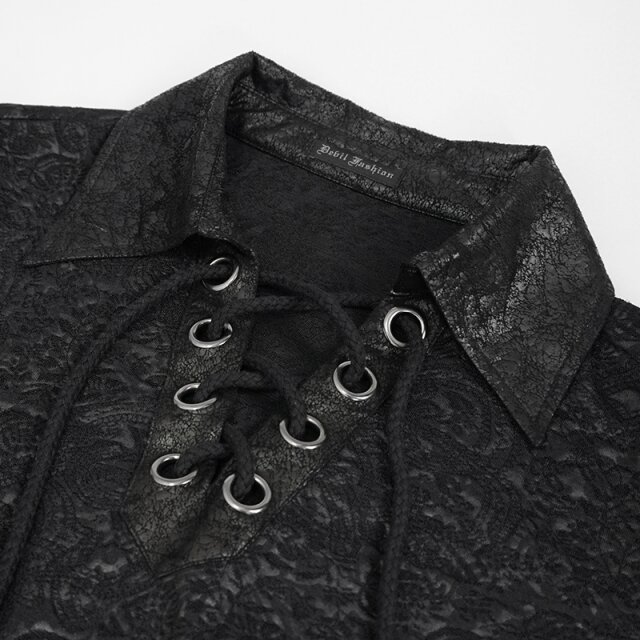 Mittelalter-Shirt Cardinal mit Kunstleder-Details S