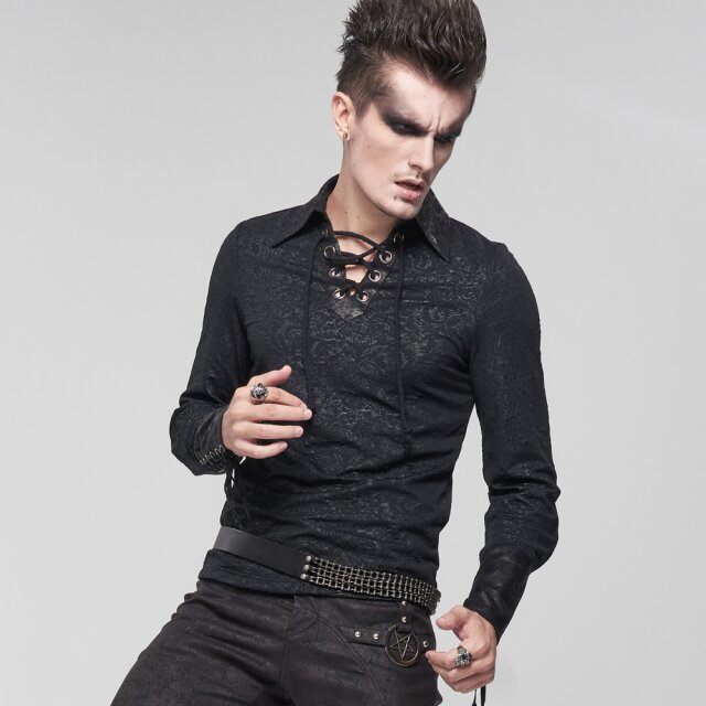 Mittelalter-Shirt Cardinal mit Kunstleder-Details S