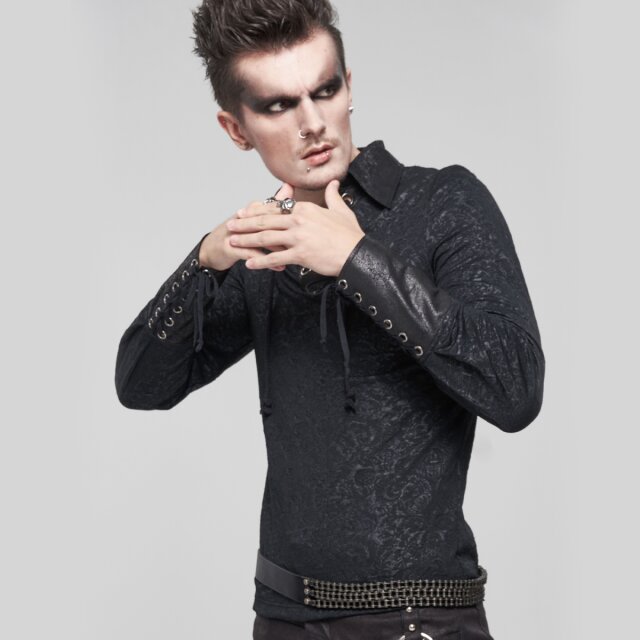 Mittelalter-Shirt Cardinal mit Kunstleder-Details S