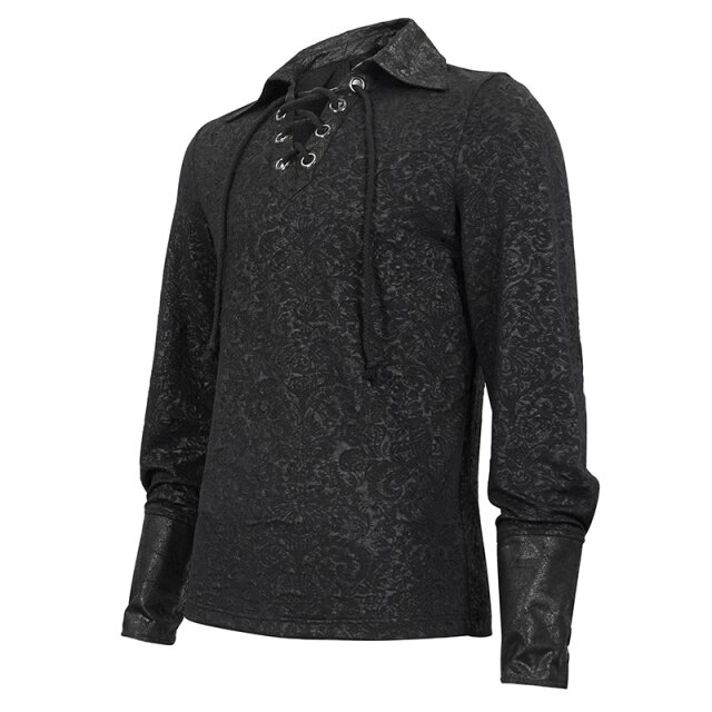 Mittelalter-Shirt Cardinal mit Kunstleder-Details 3XL