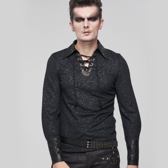 Mittelalter-Shirt Cardinal mit Kunstleder-Details 3XL