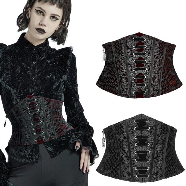 PUNK RAVE corsage belt (WS-426) made of velvet with lace...