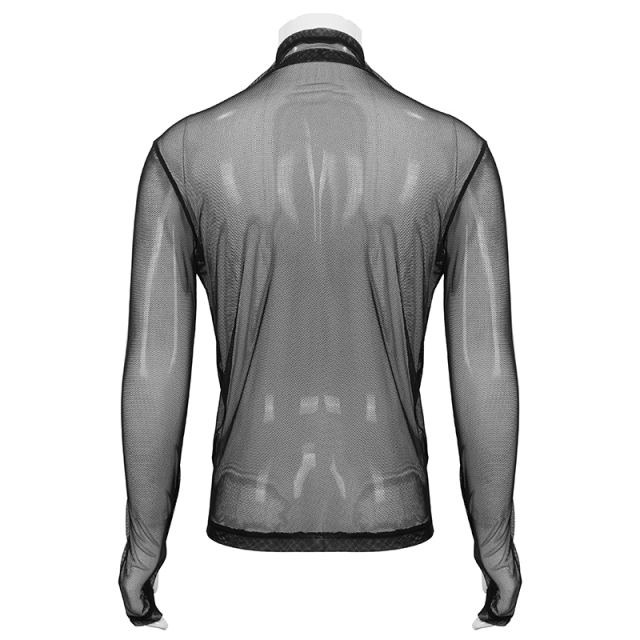 Transparent Mesh Long Sleeve with Turtle Neck