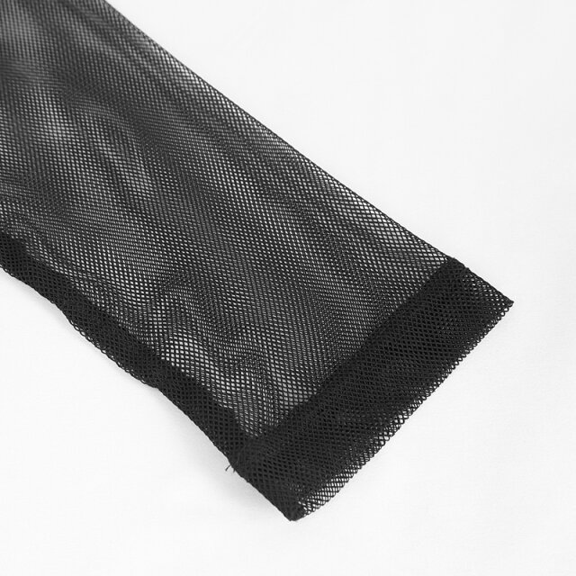 Transparent Mesh Long Sleeve with Turtle Neck