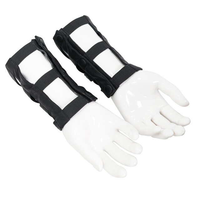 Armstulpen aus schwarzen Riemen mit Ösen 3XL-5XL