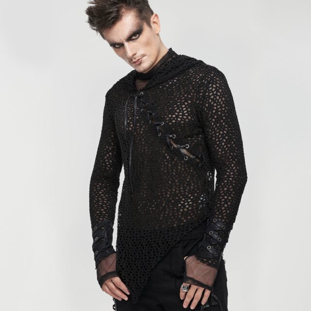Armstulpen aus schwarzen Riemen mit Ösen 3XL-5XL