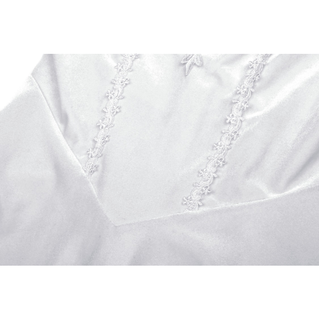 Velvet Mini Dress Annabelle with Lace Ornament White or Black