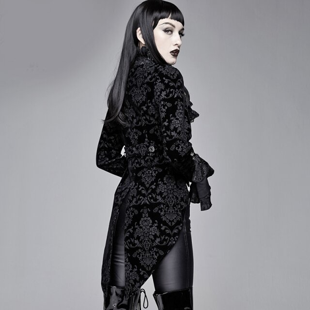 Schwarzer viktorianischer Damen-Samtfrack Maestra 4XL