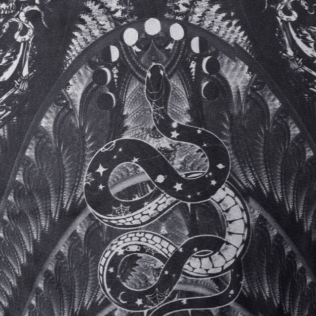 PUNK RAVE Gothic-Shirt Irezumi mit Print BK-GR (blickdicht) XL