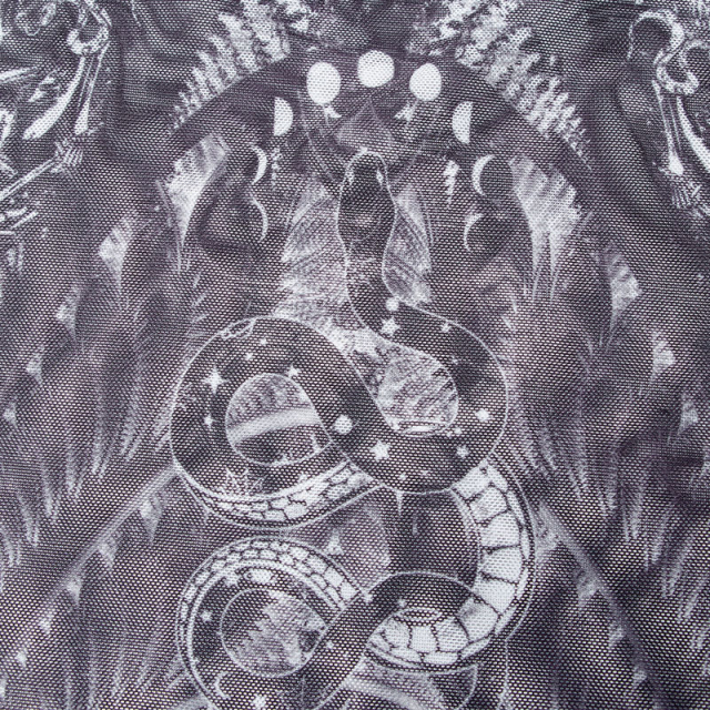 PUNK RAVE Gothic-Shirt Irezumi mit Print BK-WH (transparent) S