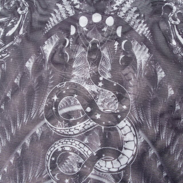PUNK RAVE Gothic-Shirt Irezumi mit Print BK-WH (transparent) M
