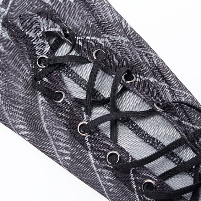 PUNK RAVE Gothic-Shirt Irezumi mit Print BK-WH (transparent) M