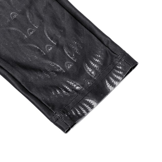 PUNK RAVE Gothic-Leggings Irezumi mit Print BK-GR (blickdicht) XL