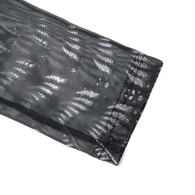PUNK RAVE Gothic-Leggings Irezumi mit Print BK-WH (transparent) XS