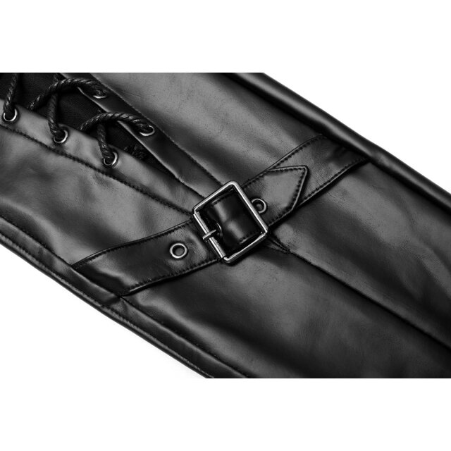 PUNK RAVE Hose Euphoria in Leder-Optik mit Riemen 4XL