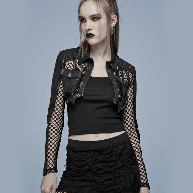 PUNK RAVE Net Bolero Batcave plain black