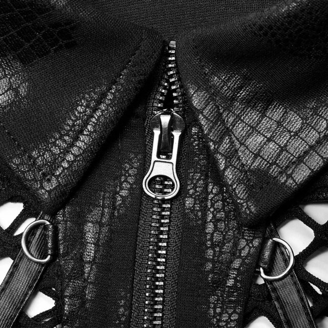 PUNK RAVE Netz-Bolero Batcave uni-schwarz XL