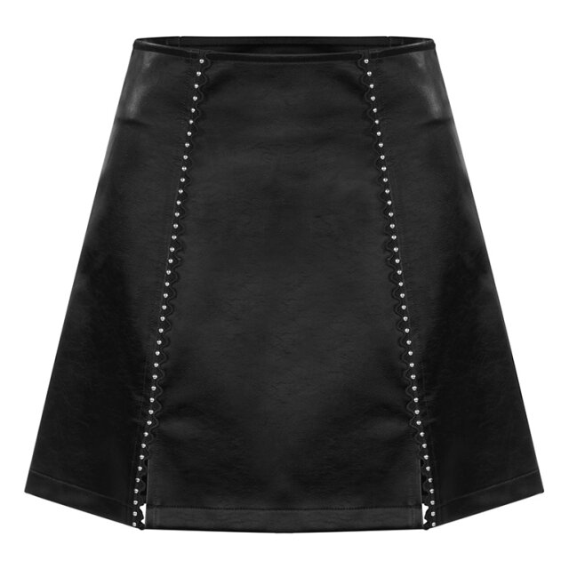 PUNK RAVE Leather Miniskirt Sternenstaub with Studs