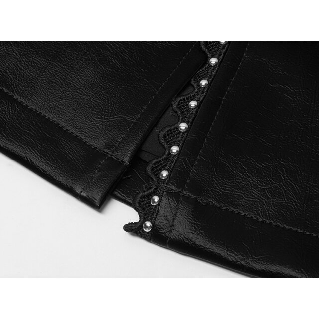PUNK RAVE Leather Miniskirt Sternenstaub with Studs
