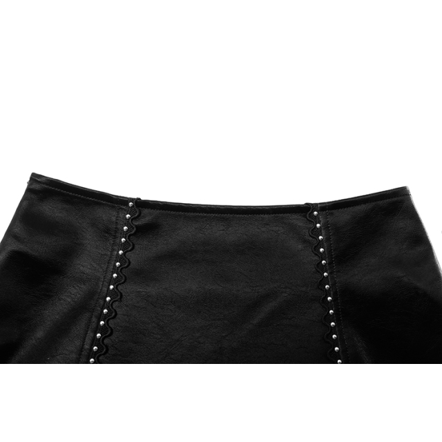 PUNK RAVE Leather Miniskirt Sternenstaub with Studs
