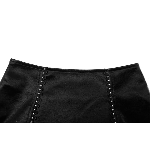 PUNK RAVE Leather Miniskirt Sternenstaub with Studs
