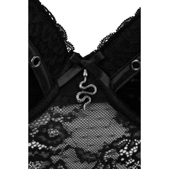 KILLSTAR Mercy lace bra in black or red plain black